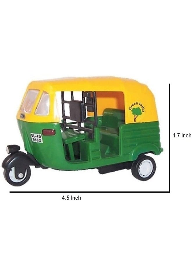 Centy - CENTY Toys Pack Of 2 Ambassador White Vip&Green Cng Auto- 2 Front Doors Open In Ambassador&A Flag In Front Also A Vip Light On Top- Pull Back Action For Both Toys- Made In India, 3-12 years - Image 1