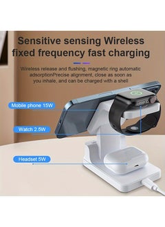 XiuWoo Talabat 4 in 1 Wireless Charger 15W Charging Stand with Digital Clock Type-C PD Compatible with iPhone 15/14/13/12/11 | All iWatches | Air-Pods 2/3/Pro | All Qi Enabled Devices (Black)  - Image 4