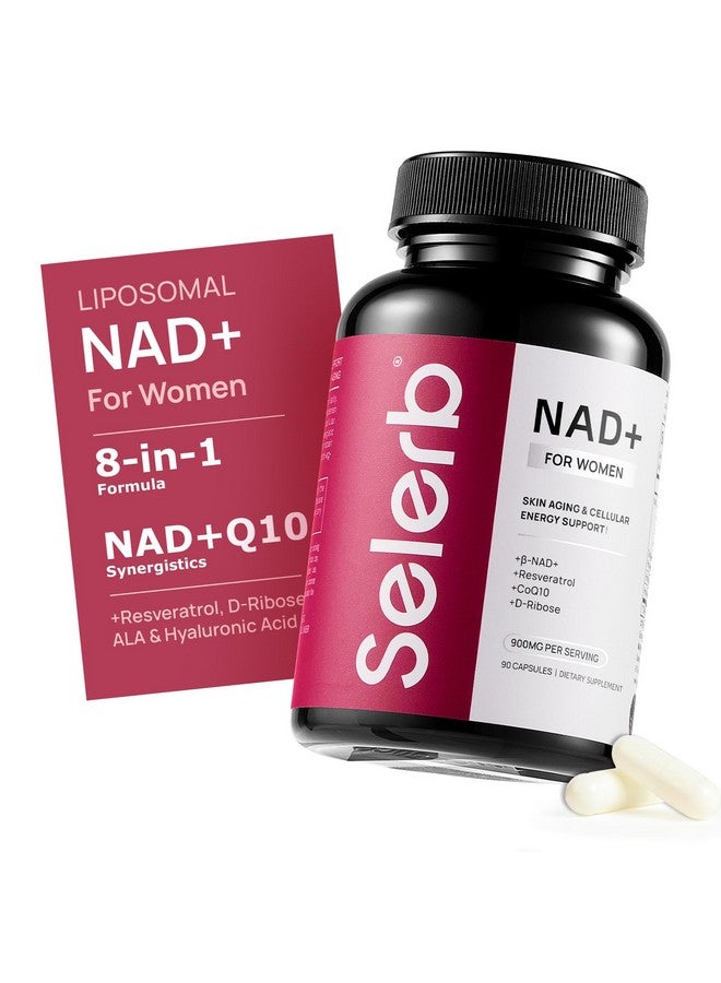Selerb NAD+ Supplement for Women - NMN Alternative with β-NAD+, Trans-Resveratrol, CoQ10, D-Ribose - Promotes Cellular Renewal, Energy, and Radiant Skin Health - 90 Capsules - Image 1