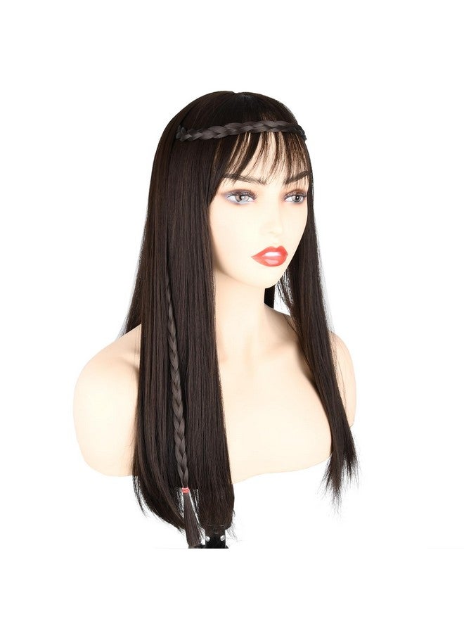 Loquat DIY Hairstyle Thin Double 3 Strands and Fishtail Plaited Synthetic Hair Braids Headband with Clip, Hair Accessory for Women, Girls (Thin Double, Natural Black) - Image 4