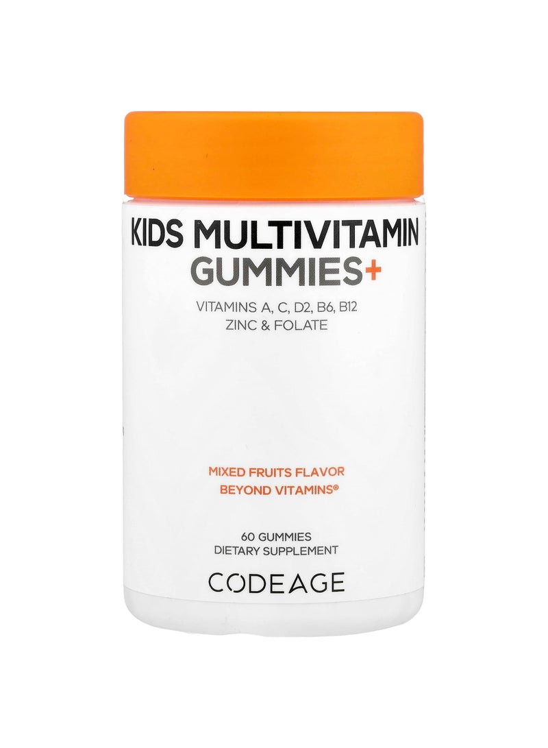 Codeage Kids Multivitamin Gummies+, Mixed Fruits, 60 Gummies
