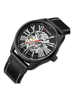 CURREN Men's Leather Automatic Self-wind Sports Watch  - Image 2