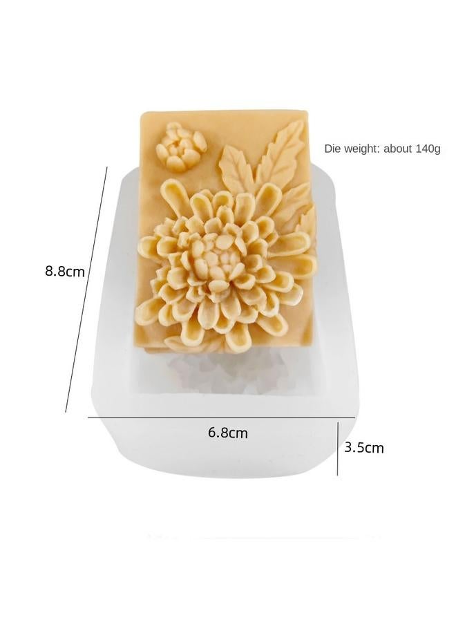 Bluejw Embossed Flower Silicone Soap Mold DIY Oval Fragrance Car Fragrance Brand Plaster Mold Ornaments Baking Utensils - Image 1