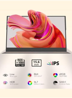 HILUKE 15.6 Inch FHD 1080P HDMI USB C Second External Monitor for Laptop, Desktop, MacBook, Phones, Tablet, PS5/4, Xbox, Switch, Built-in Speaker with Protective Case  - Image 3