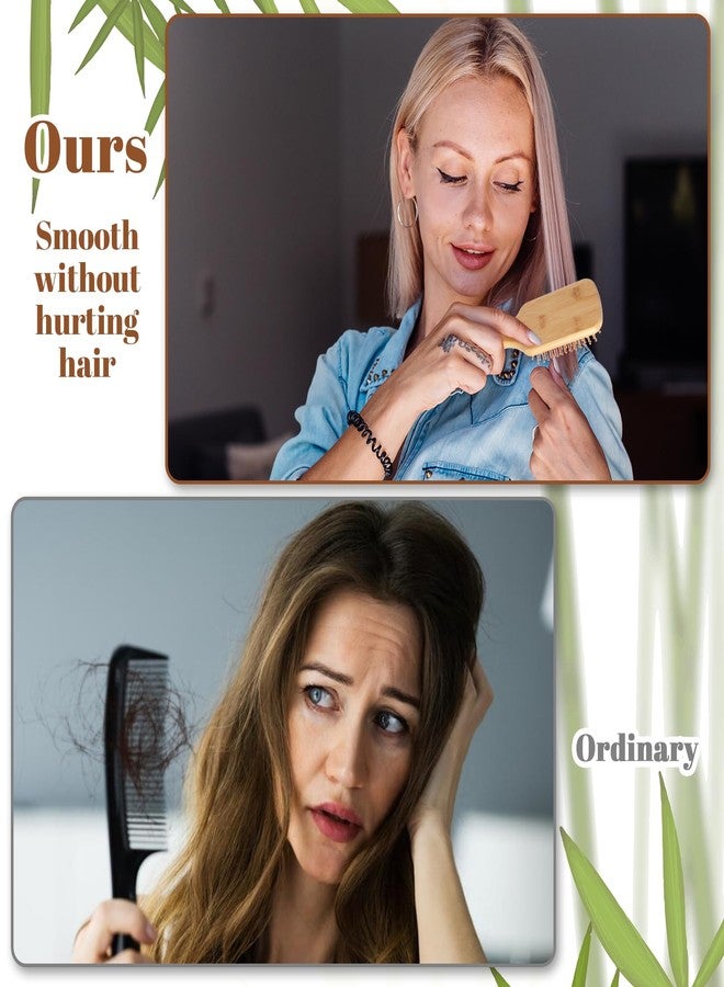 AojSup 10 Pcs Bamboo Hair Brushes for Women Bulk Wooden Paddle Brush Scalp Massage Bamboo Bristle Anti Static Engraving DIY Gift for Wedding Birthday Party (9.65 x 3.35 inch, Natural) - Image 3