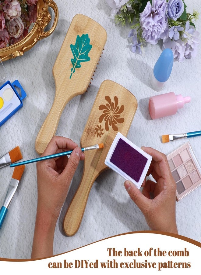 AojSup 10 Pcs Bamboo Hair Brushes for Women Bulk Wooden Paddle Brush Scalp Massage Bamboo Bristle Anti Static Engraving DIY Gift for Wedding Birthday Party (9.65 x 3.35 inch, Natural) - Image 4