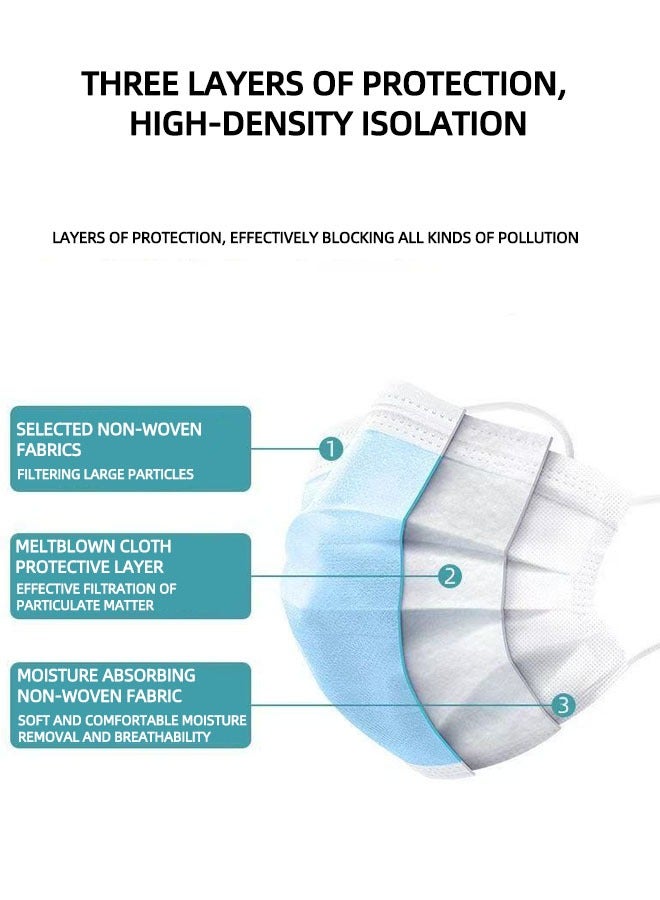 طقم 200 كنانة طبية للاستخدام الواحد، ثلاثة الطبقات مع حلقات أذن - Image 2