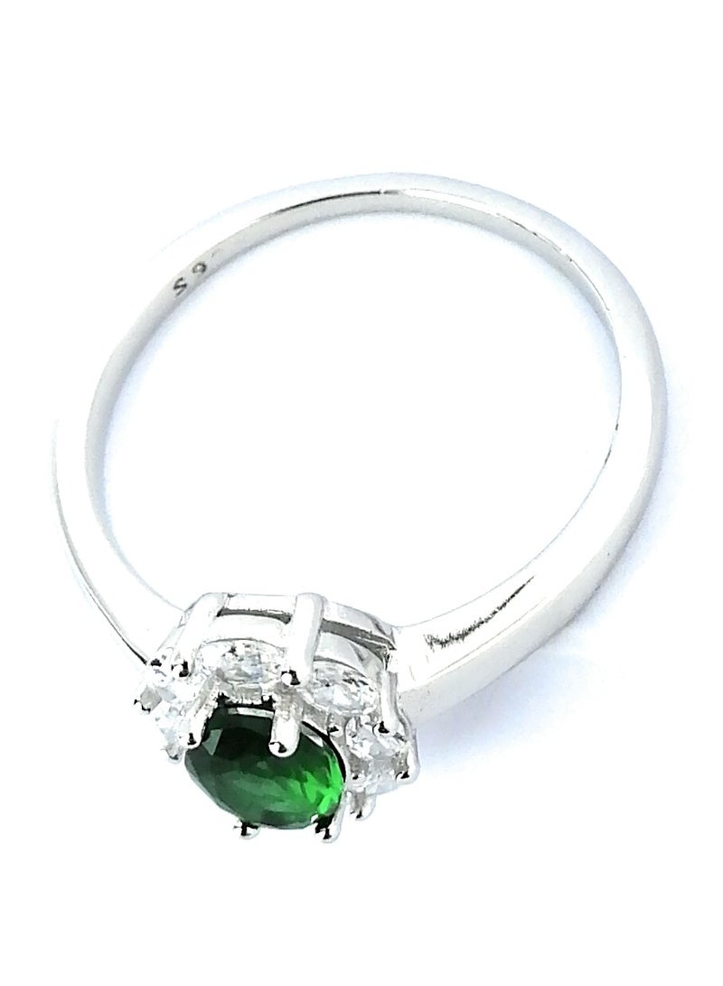Women's 925 Silver Ring Rhodium Plated Zircon Stone Comes with Luxury Gift Package - Image 1