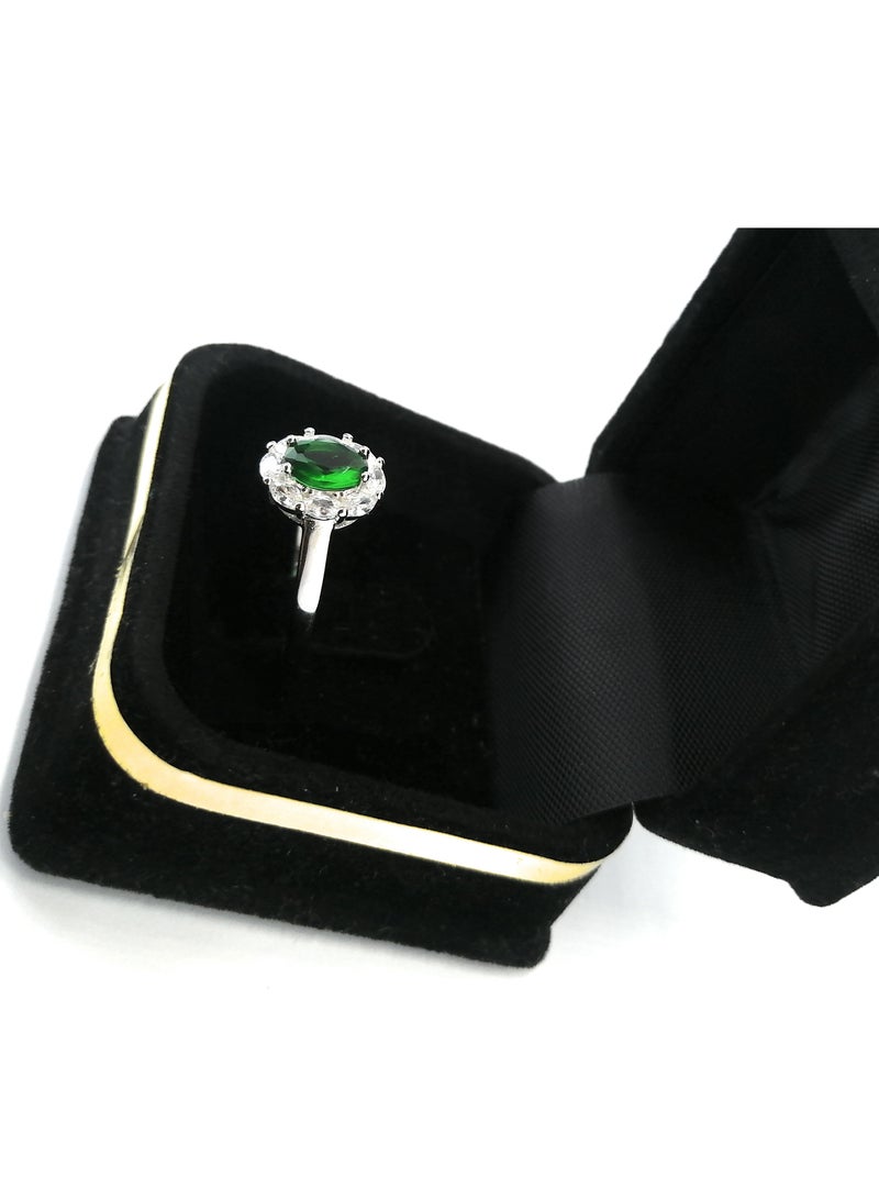 Women's 925 Silver Ring Rhodium Plated Zircon Stone Comes with Luxury Gift Package - Image 2
