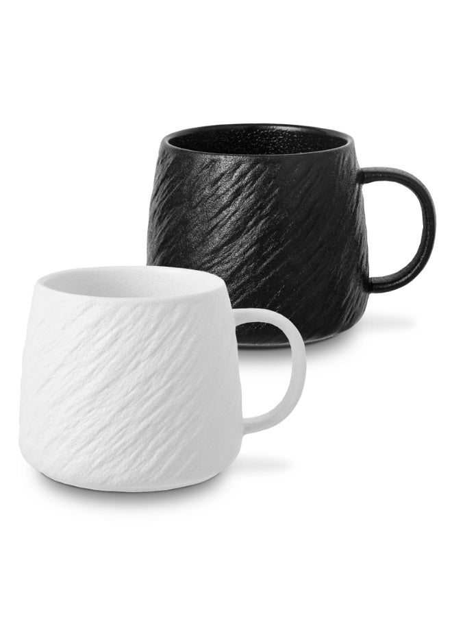 كيدباوتش الحديثة مجموعة مع مقبض للرجال، النساء,وأكواب للاتيه، الحساء، الشاي، الحليب، أكواب القهوة , أكواب القهوة مجموعة من 2، كؤوس سيراميك كبيرة - Image 1