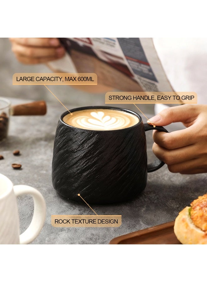 كيدباوتش الحديثة مجموعة مع مقبض للرجال، النساء,وأكواب للاتيه، الحساء، الشاي، الحليب، أكواب القهوة , أكواب القهوة مجموعة من 2، كؤوس سيراميك كبيرة - Image 5