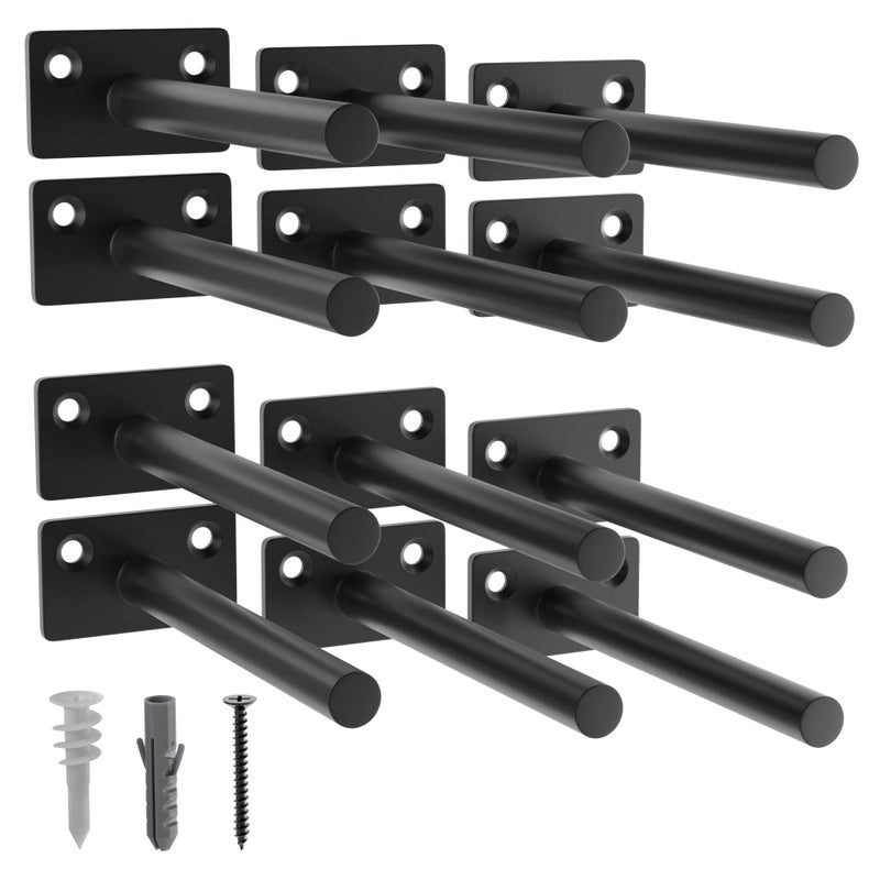 Leopo Black 12 Pack-5 Inch Floating Shelf Bracket, Hidden Brackets For Floating Wood Shelves - Image 1