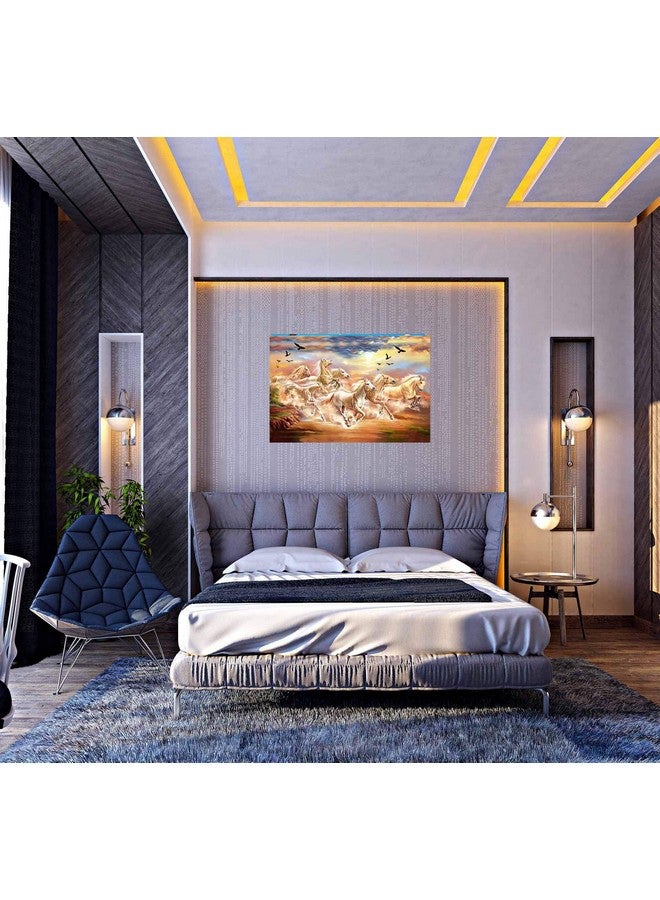 wallpics® Seven Lucky Running Horses Vastu Wallpapers Fully Waterproof Vinyl Sticker Poster for Living Room,Bedroom,Office,Kids Room,Hall(12X18) - Image 3