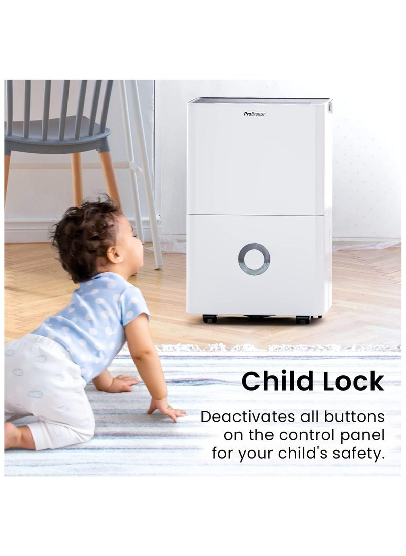 30L/Day Dehumidifier - Smart Compressor Dehumidifier With App, Wi-Fi, Continuous Drainage, 4L Water Tank, 24h Timer And Child Lock- Mould Remover And Moisture Absorber For Home And Bathroom