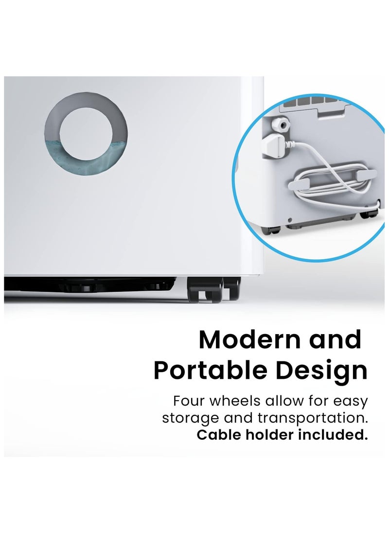 Pro Breeze 30L/Day Dehumidifier - Smart Compressor Dehumidifier With App, Wi-Fi, Continuous Drainage, 4L Water Tank, 24h Timer And Child Lock- Mould Remover And Moisture Absorber For Home And Bathroom  - Image 5