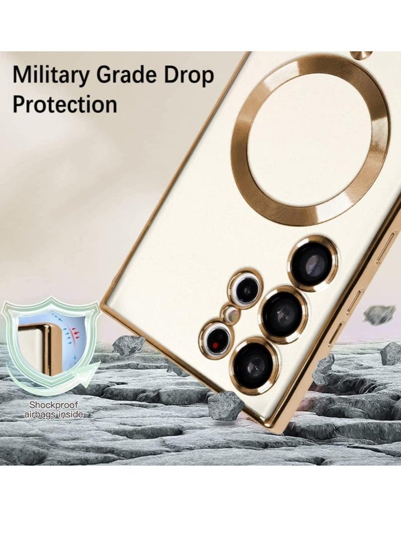 Raxoom Magnetic Clear Case for Samsung Galaxy S23 Ultra with Camera Lens Protector Magsafe Compatible Electroplated Soft TPU Shockproof Anti-Scratch Phone Case - Image 5