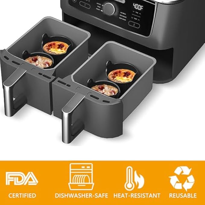 ULVBABI 5 Pcs Air Fryer Egg Poacher Silicone Egg Poacher Cups For Microwave Food Grade Egg Boiler And Poacher Pan Set  Versatile Baking Moulds For Poached Eggs Souffle Muffins 5 Pack - Image 4