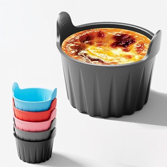 ULVBABI 5 Pcs Air Fryer Egg Poacher Silicone Egg Poacher Cups For Microwave Food Grade Egg Boiler And Poacher Pan Set  Versatile Baking Moulds For Poached Eggs Souffle Muffins 5 Pack - Image 2