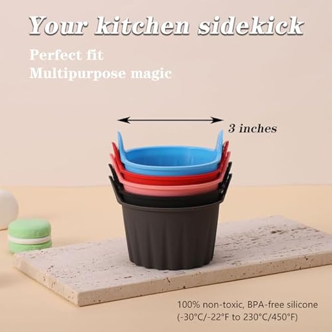 ULVBABI 5 Pcs Air Fryer Egg Poacher Silicone Egg Poacher Cups For Microwave Food Grade Egg Boiler And Poacher Pan Set  Versatile Baking Moulds For Poached Eggs Souffle Muffins 5 Pack - Image 3