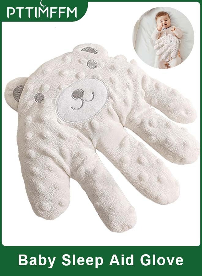 بتيمفم قفاز مساعد على نوم الطفل، وسادة يد ناعمة على شكل حيوان مع تربيت لطيف، مهدئ للأطفال حديثي الولادة والأطفال الصغار في سرير الأطفال، عربة الأطفال، والسفر. - Image 1
