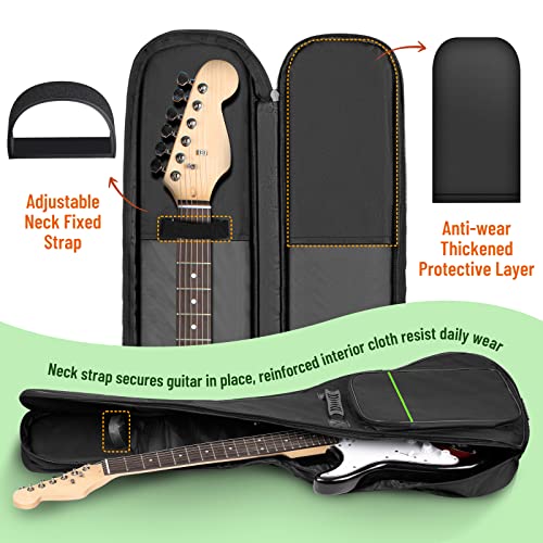 CAHAYA Electric Guitar Bag Gig Bag Case 0.3in Thick Padding Backpack Soft Electric Guitar Case Green CY0293 - Image 2