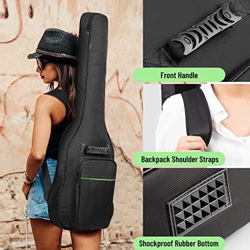 CAHAYA Electric Guitar Bag Gig Bag Case 0.3in Thick Padding Backpack Soft Electric Guitar Case Green CY0293 - Image 5