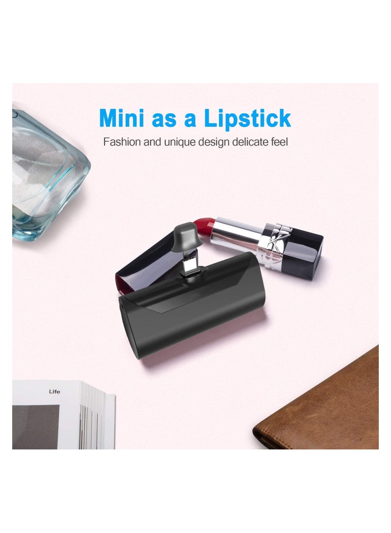 ELTRAZONE Mini Power Bank 6000mAh Type-C Plug Built-in QC3.0 18W Fast Charge Ultra-Compact Pocket Charger Cute Battery Pack Portable Power Bank for Samsung Galaxy S21/S20/S10, Google Pixel 4/3/2XL (Black) - Image 4