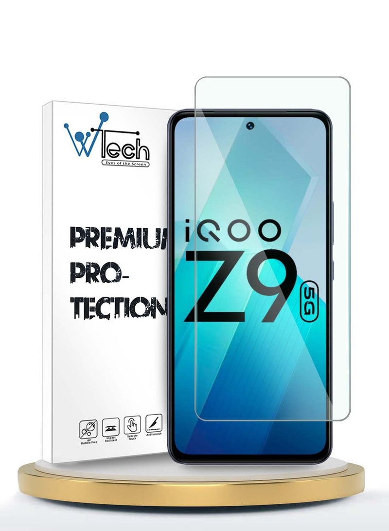 Wtech Vivo iQOO Z9 5G 2024 WTech Premium Series Curved Edges 9H 2.5D Tempered Glass Screen Protector (MSG9CN) - Clear - Image 1