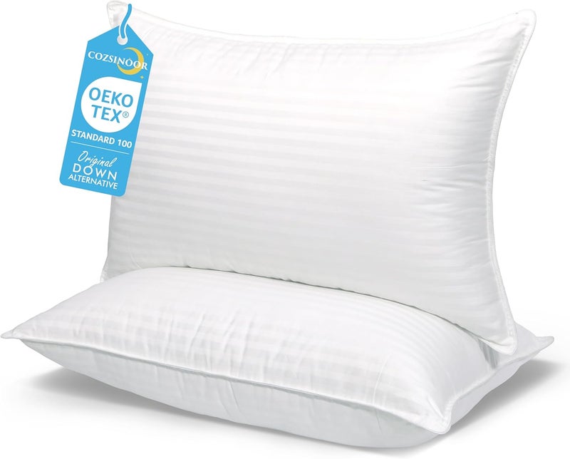 COZSINOOR Bed Pillows for Sleeping Queen Size - Breathable Hotel Quality Set of 2 - Down Alternative Microfiber Filled for Back, Stomach, Side Sleepers, Cooling & Skin-Friendly - Image 1