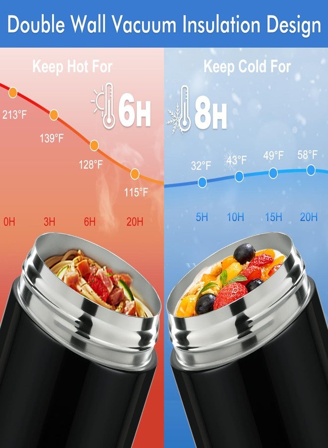 wiwens 12oz 2 Pack Insulated Food Jar Set for Kids Soup Thermo Hot Food Lunch Container Wide Mouth Leak Proof Stainless Steel Vacuum Bento Box for School Office Travel Outdoors - Image 4