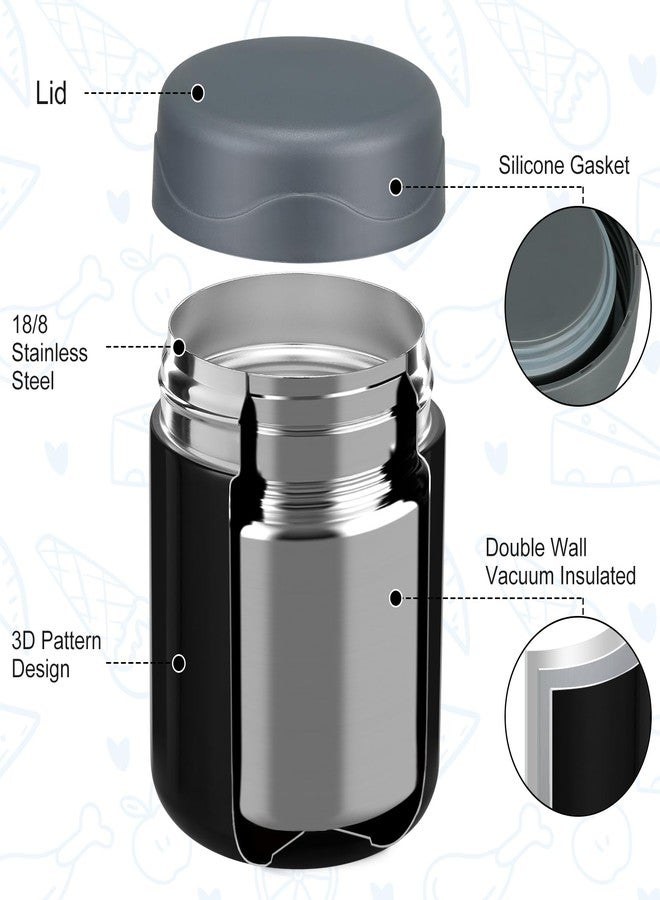 wiwens 12oz 2 Pack Insulated Food Jar Set for Kids Soup Thermo Hot Food Lunch Container Wide Mouth Leak Proof Stainless Steel Vacuum Bento Box for School Office Travel Outdoors - Image 2