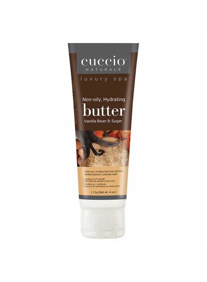 Cuccio Naturale Butter Blends - Ultra-Moisturizing, Renewing, Smoothing Scented Body Cream - Deep Hydration For Dry Skin Repair - Made With All Natural Ingredients - Vanilla Bean & Sugar - 4 Oz