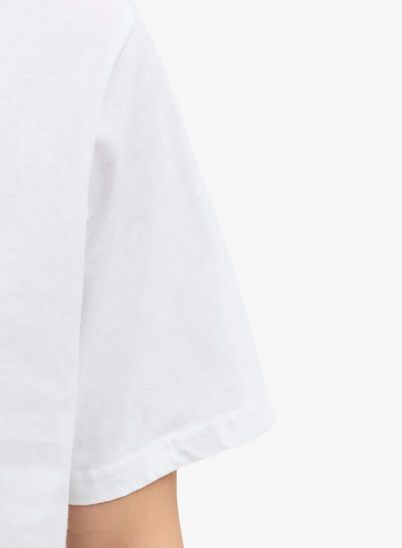 JACK & JONES Bright White Casual Regular Fit Crew Neck T-Shirt for Men | Best Price UAE