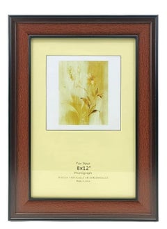 Decorhills Brown PVC Photo Frame – Elegant Plastic Picture Frame for Office, Bedroom, Living Room, and Hallway – Stylish Wall & Tabletop Display for Cherished Memories - 8x12 Inches Picture  - Image 1