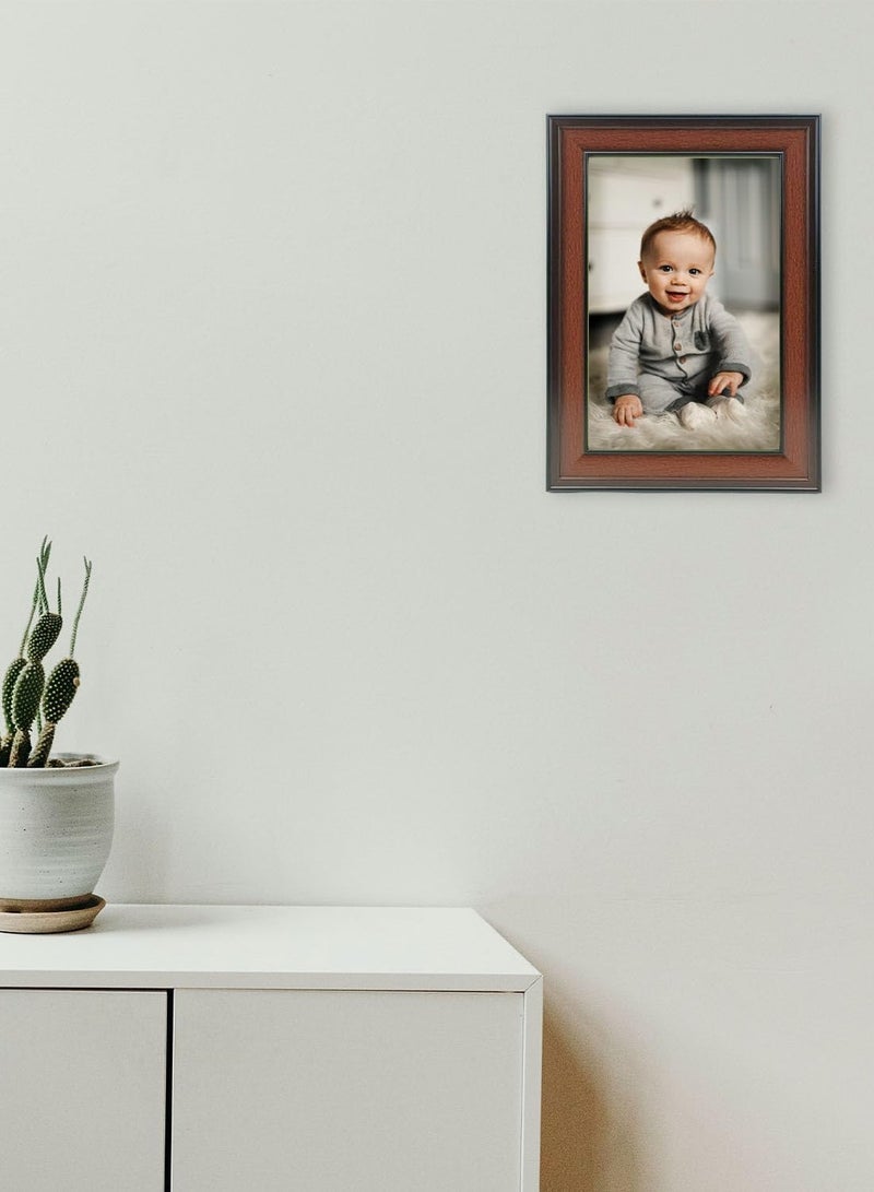 Decorhills Brown PVC Photo Frame – Elegant Plastic Picture Frame for Office, Bedroom, Living Room, and Hallway – Stylish Wall & Tabletop Display for Cherished Memories - 8x12 Inches Picture - Image 2