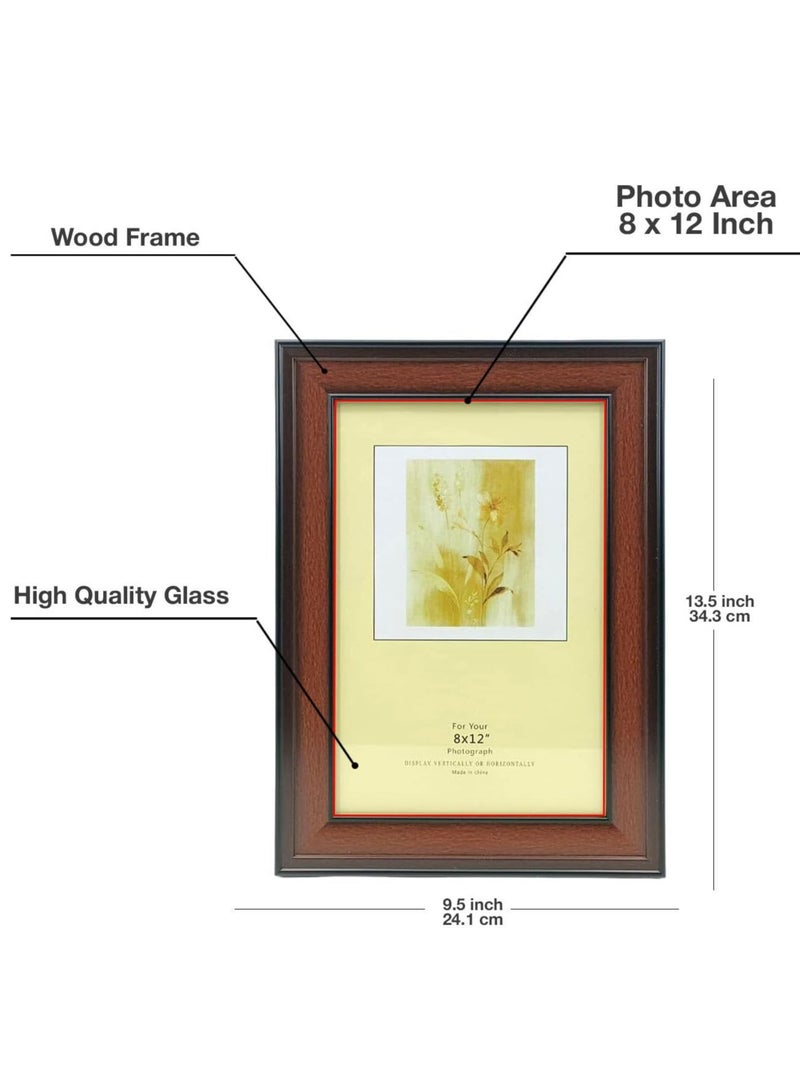 Decorhills Brown PVC Photo Frame – Elegant Plastic Picture Frame for Office, Bedroom, Living Room, and Hallway – Stylish Wall & Tabletop Display for Cherished Memories - 8x12 Inches Picture - Image 3