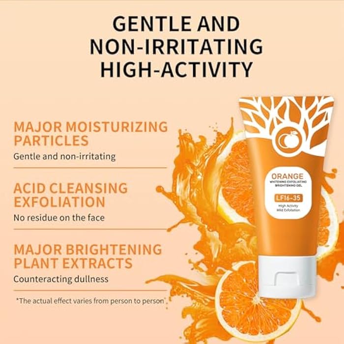 Ezyuanchly Orange Exfoliating Gel, Moisturizer Face Body Scrub Gel,Deep Cleansing Moisturizing Facial Exfoliator,Natural Orange Peeling Gel Face Scrub (2PCS) - Image 4