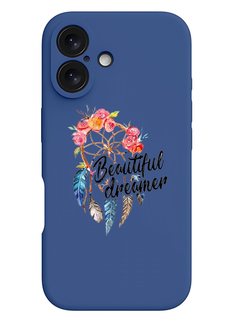 Theodor iPhone 16 Blue Protective Slim Fit Case Liquid Silicone Cover with Full Body Protection Anti-Scratch Shockproof Case For iPhone - Beautiful Dreamer - Image 1
