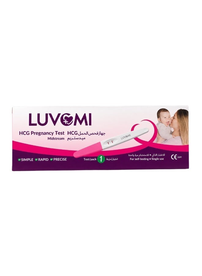 LUVOMI HCG Pregnancy Test | Early Detection Home Pregnancy Test | Fast & Accurate Results | Midstream Test for Women - Image 1