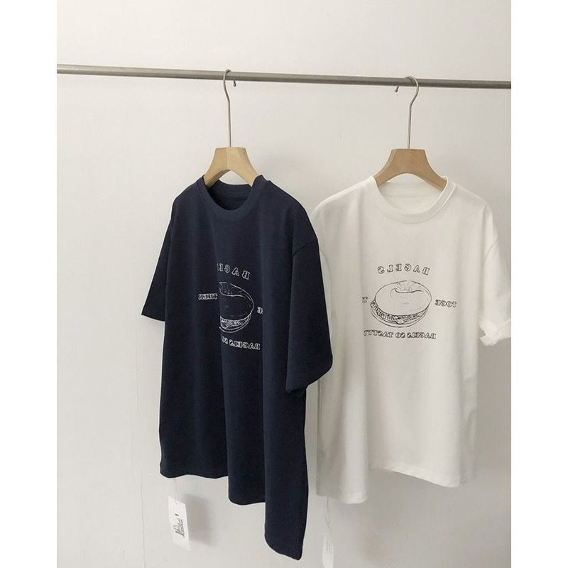 Super Feel Modal Style Right Shoulder Short-Sleeved T-Shirt For Women Loose Printed Drapey Thin Top That Cover The Flesh - Image 2