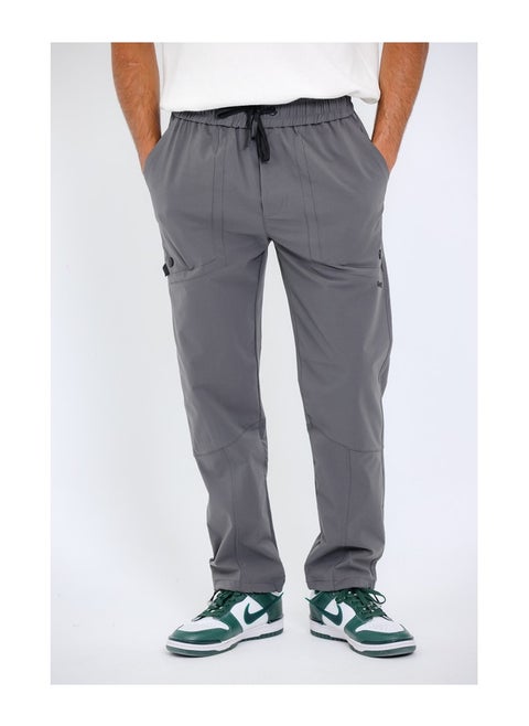 Slip On Plain Grey Practical Joggers