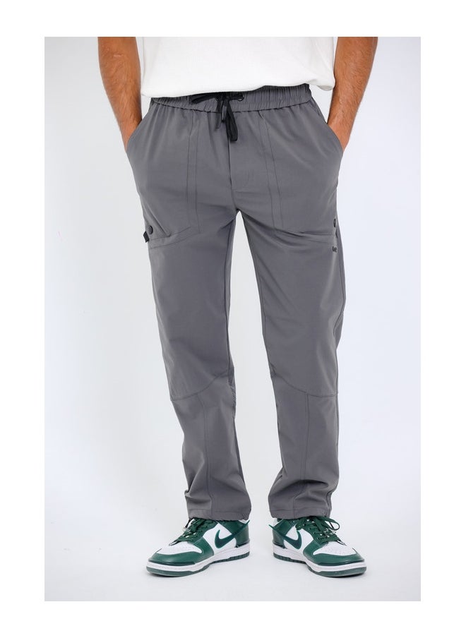 Slip On Plain Grey Practical Joggers