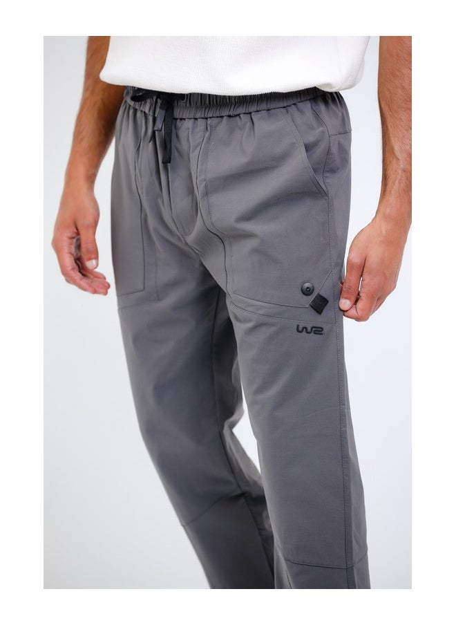 Slip On Plain Grey Practical Joggers