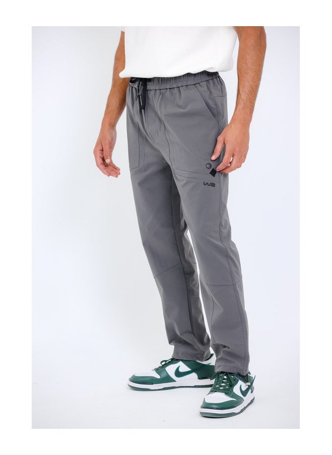 Slip On Plain Grey Practical Joggers