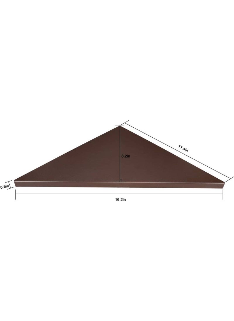 Corner Mounting Shelf Easy to Install Wall Corner Shelf Set of 2 Brown Frosting Pattern Right-Angled
