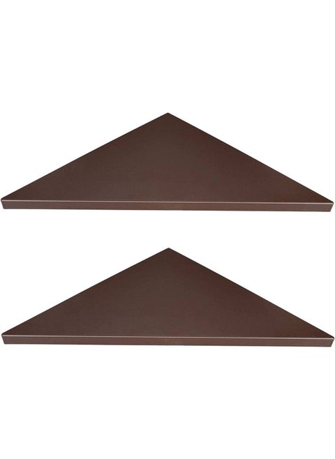 Corner Mounting Shelf Easy to Install Wall Corner Shelf Set of 2 Brown Frosting Pattern Right-Angled