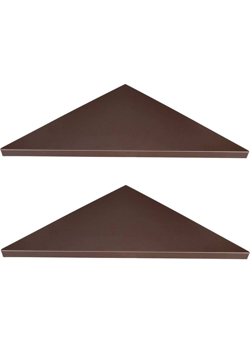 Corner Mounting Shelf Easy to Install Wall Corner Shelf Set of 2 Brown Frosting Pattern Right-Angled
