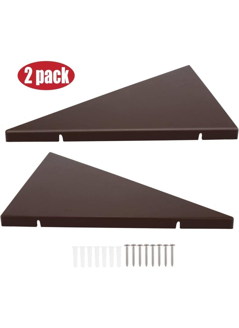 Corner Mounting Shelf Easy to Install Wall Corner Shelf Set of 2 Brown Frosting Pattern Right-Angled
