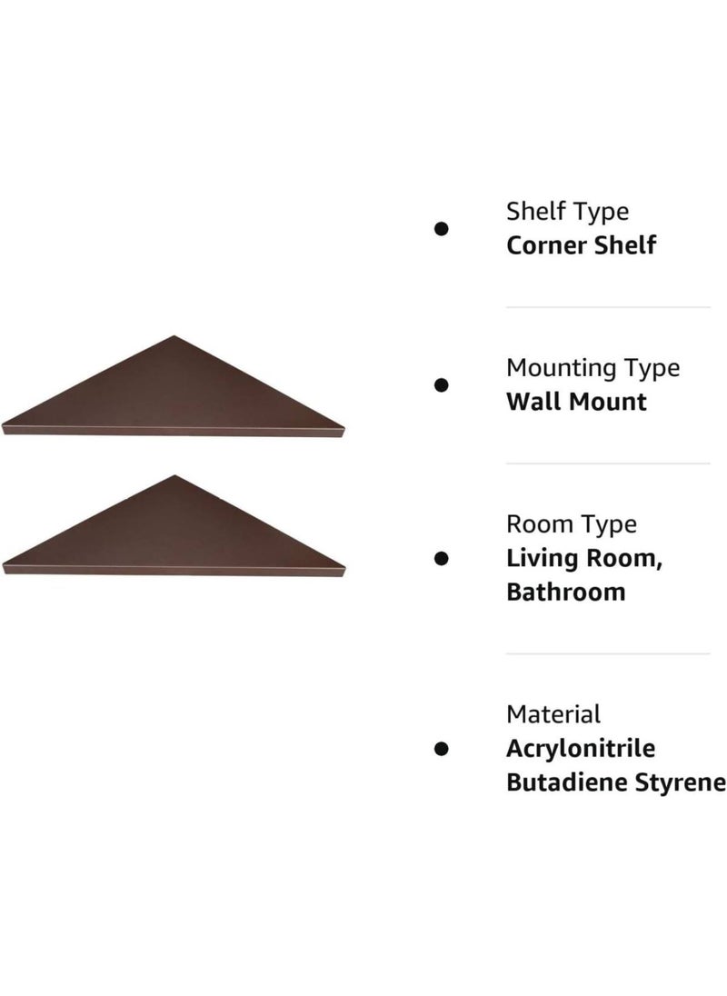 Corner Mounting Shelf Easy to Install Wall Corner Shelf Set of 2 Brown Frosting Pattern Right-Angled