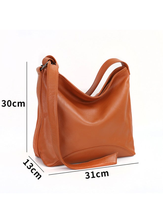 Jinlida Capacity Tote Bag First Layer Natural Fall Leather Women's Bag New Fashion Shoulder Bag Commuter Bag - Image 4